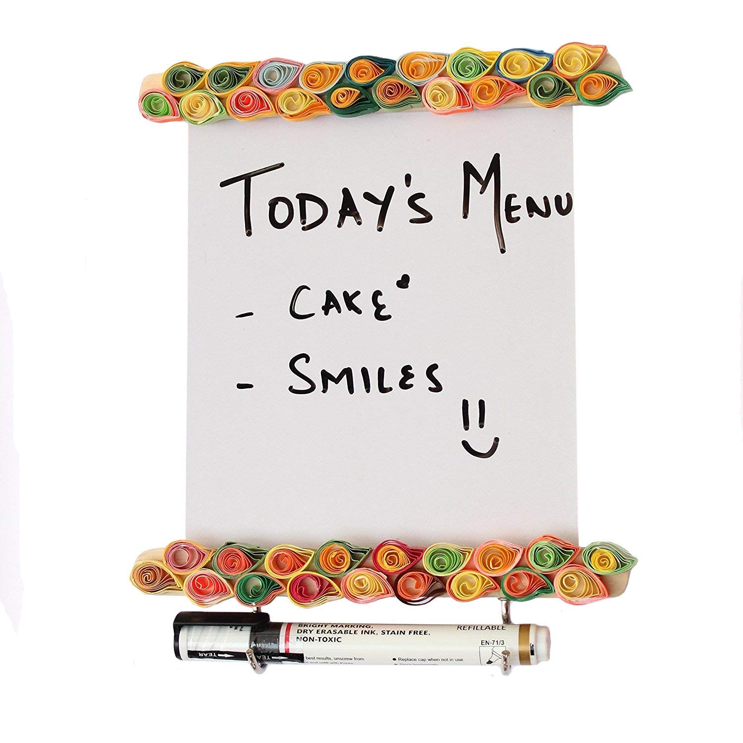 SHINE MILL Pizarra Blanca magnética con Soporte para rotulador (8 ...