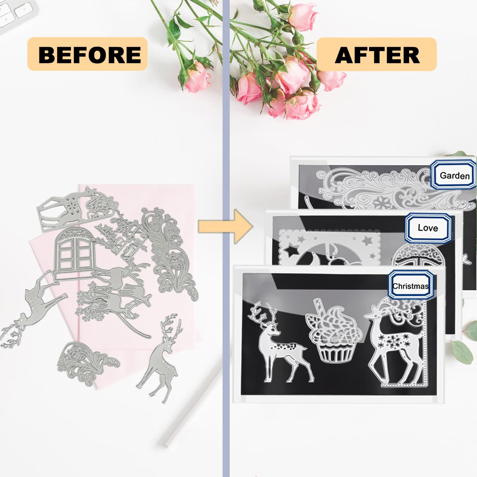 20 PCS 9.4 x 7 Inch Large Die Cut Storage Envelopes with 0.7 mm Thick Magnetic Sheets for Die Storage, Clear Die Storage Pockets and Magnet