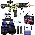 EagleStone Realistic Toy Gun for Kids，Automatic Gun Toy for Boys -3 Modes Toy Foam Blasters with Tactical Vest, Storage Mesh Bag,2 Clips,150 Darts, Electric Toys for Boys Age 8-12 Gifts Birthday