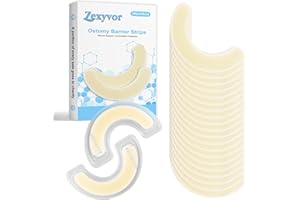 ZEXYVOR 20PCS Ostomy Barrier Strips Medical Grade Hydrocolloid Skin Barrier Tape for Colostomy, Ileostomy, Urostomy Bags Elastic Ostomy Rings Stoma Supplies Accessories