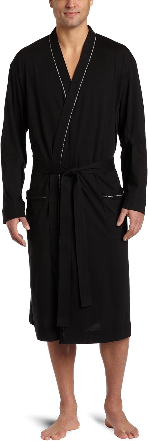 Calvin Klein Men's Breathable Robe, Black, Small/Medium at Amazon Men’s Clothing store Bathrobes