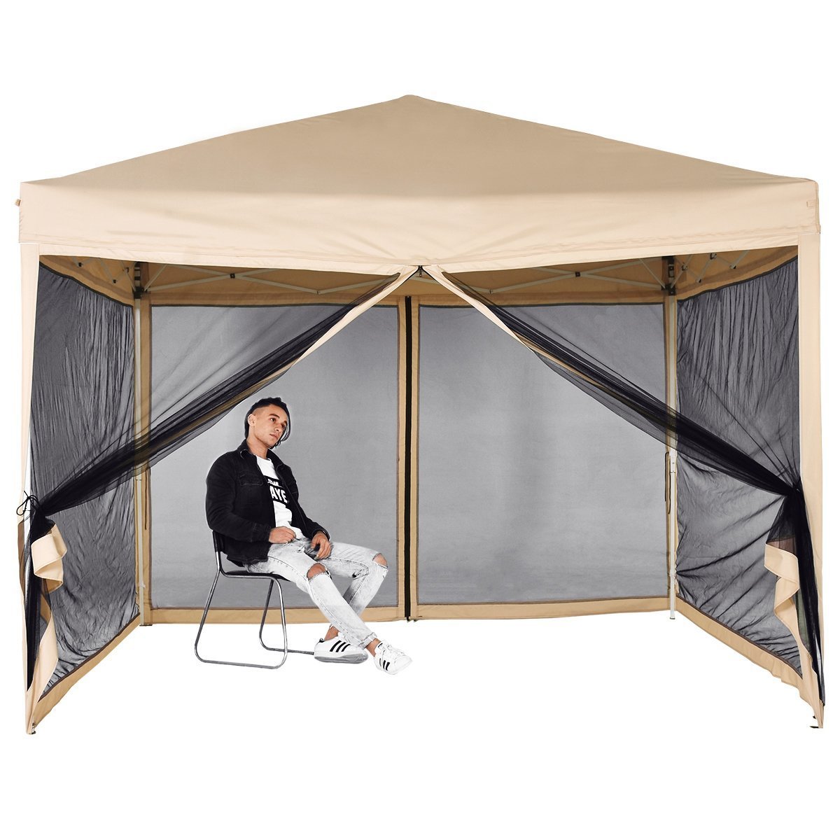 Amazoncom Quictent 10X10 Ft Ez Pop Up Canopy With Netting Instant