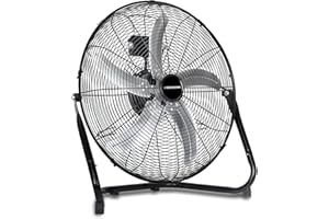 KEN BROWN 20 Inch High Velocity Floor Fan, Industrial Metal Fans, 3 Speed, 5 Aluminum Blades, 360° Tilt, Heavy Duty, for Shop, Garage, Warehouse, Outdoor