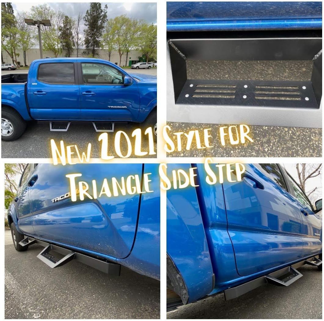Compatible with Triangle Side Step 2005-2022 Toyota Tacoma Double Cab 4 Doors