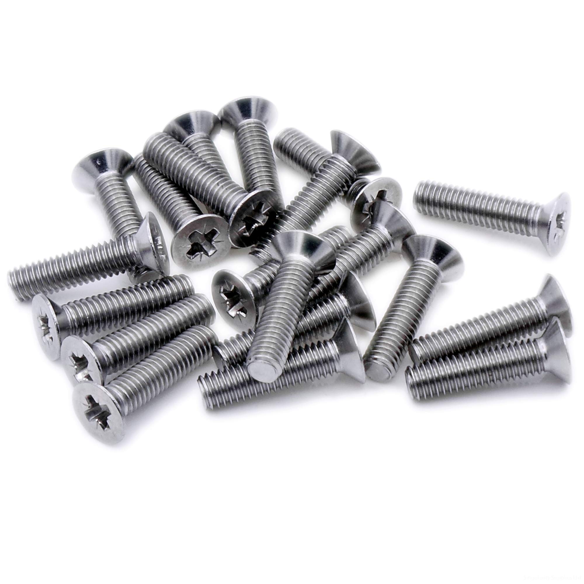 M2 (2mm x 18mm) Pozi Countersunk Machine Screw (Bolt) - Stainless Steel (A2) (Pack of 20)