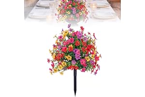 Artificial Violet for Outdoor Indoor Garden Home Decoration,Outdoor/Indoor Uv Resistant & Waterproof Artificial Flower Decor,