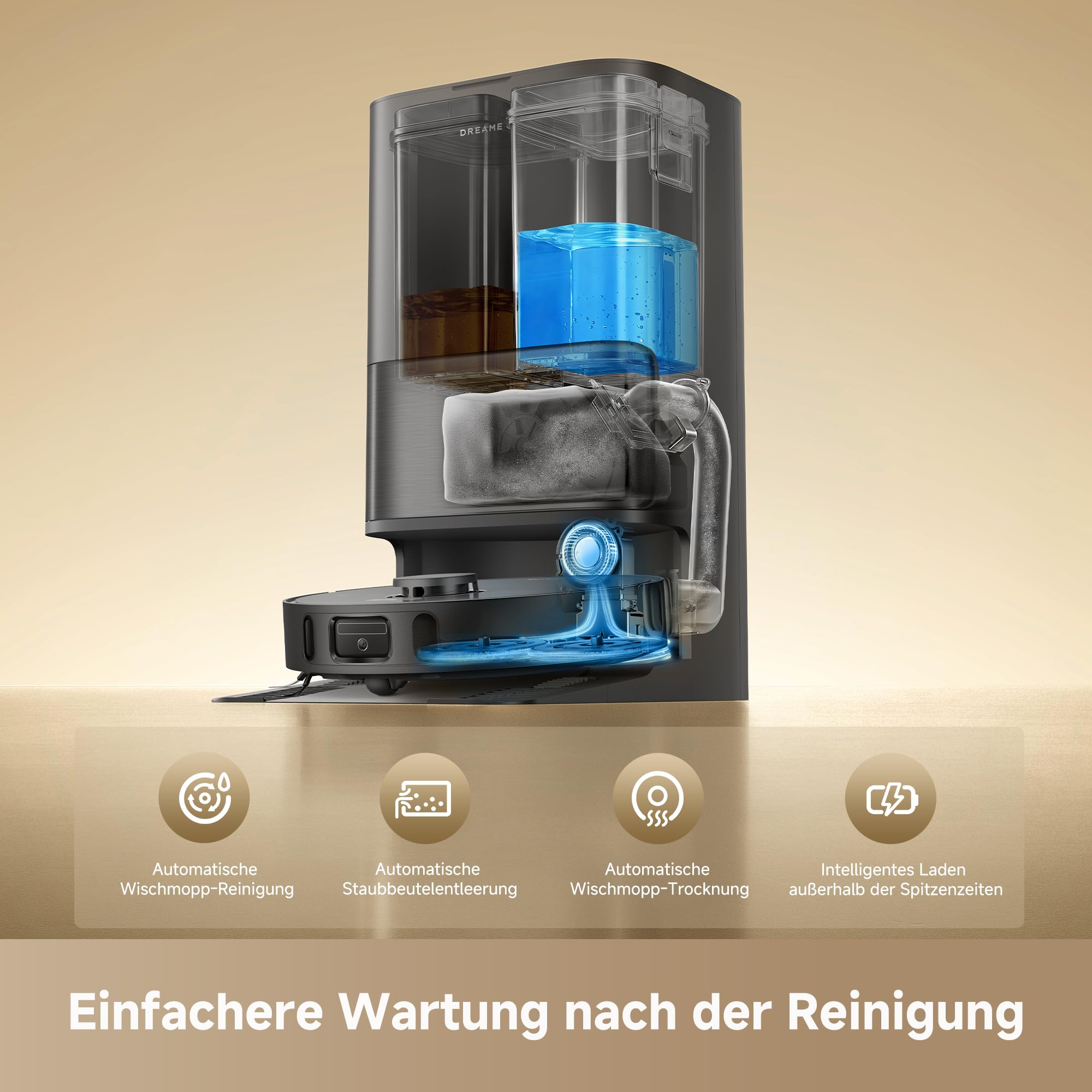 dreame L40 Ultra A Saugroboter und Bodenwischer mit automatischer Staubentleerung und doppeltem Anti-Verknotungssystem, Saugleistung von 24.000 Pa, 10,5 mm Wischtuchanhebung 7