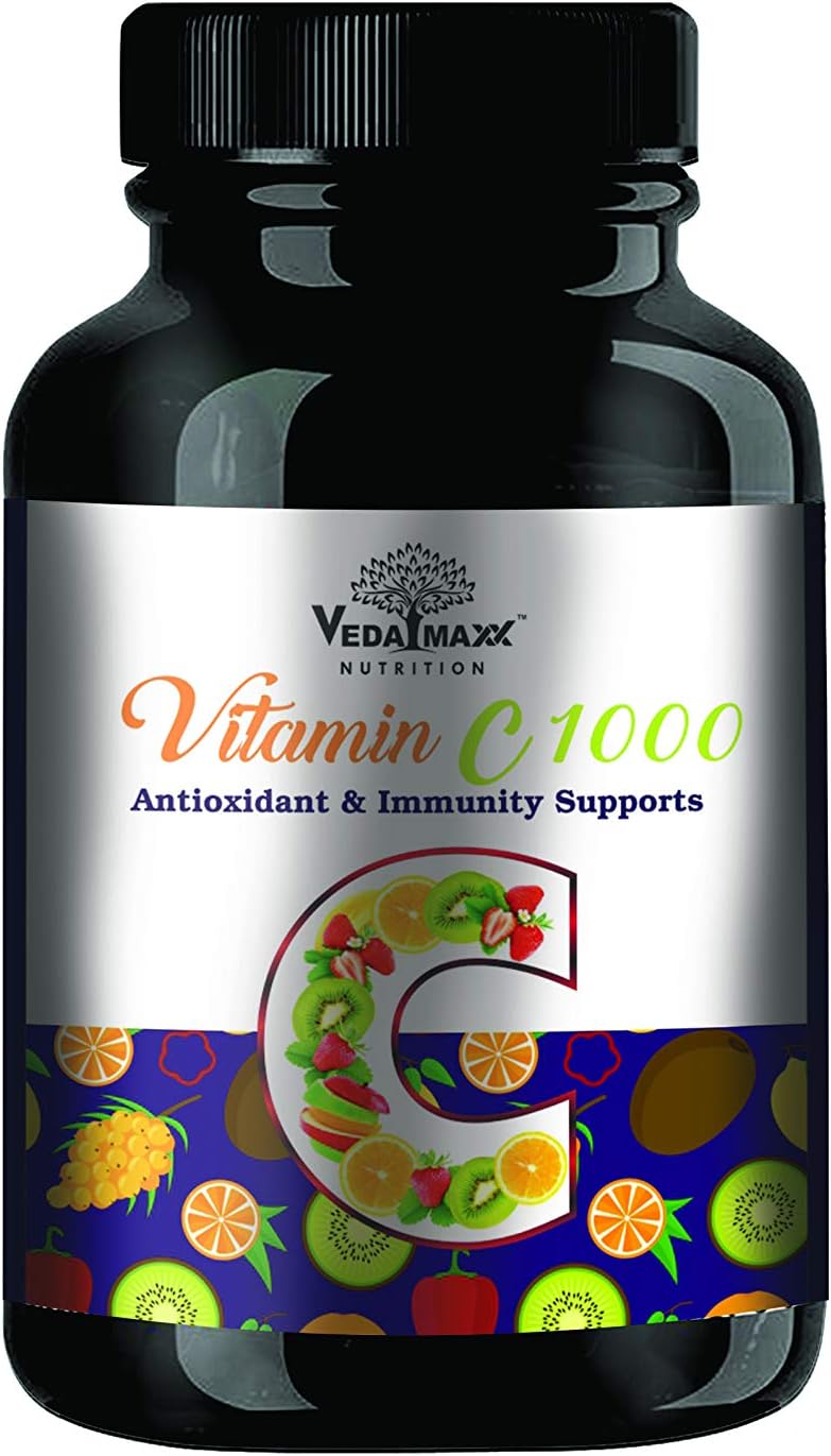 VEDA MAXX Vitamin-C Capsules 1000mg for face, hair & impressive health benefits Pack of 1, 60 Vegetarian Capsules