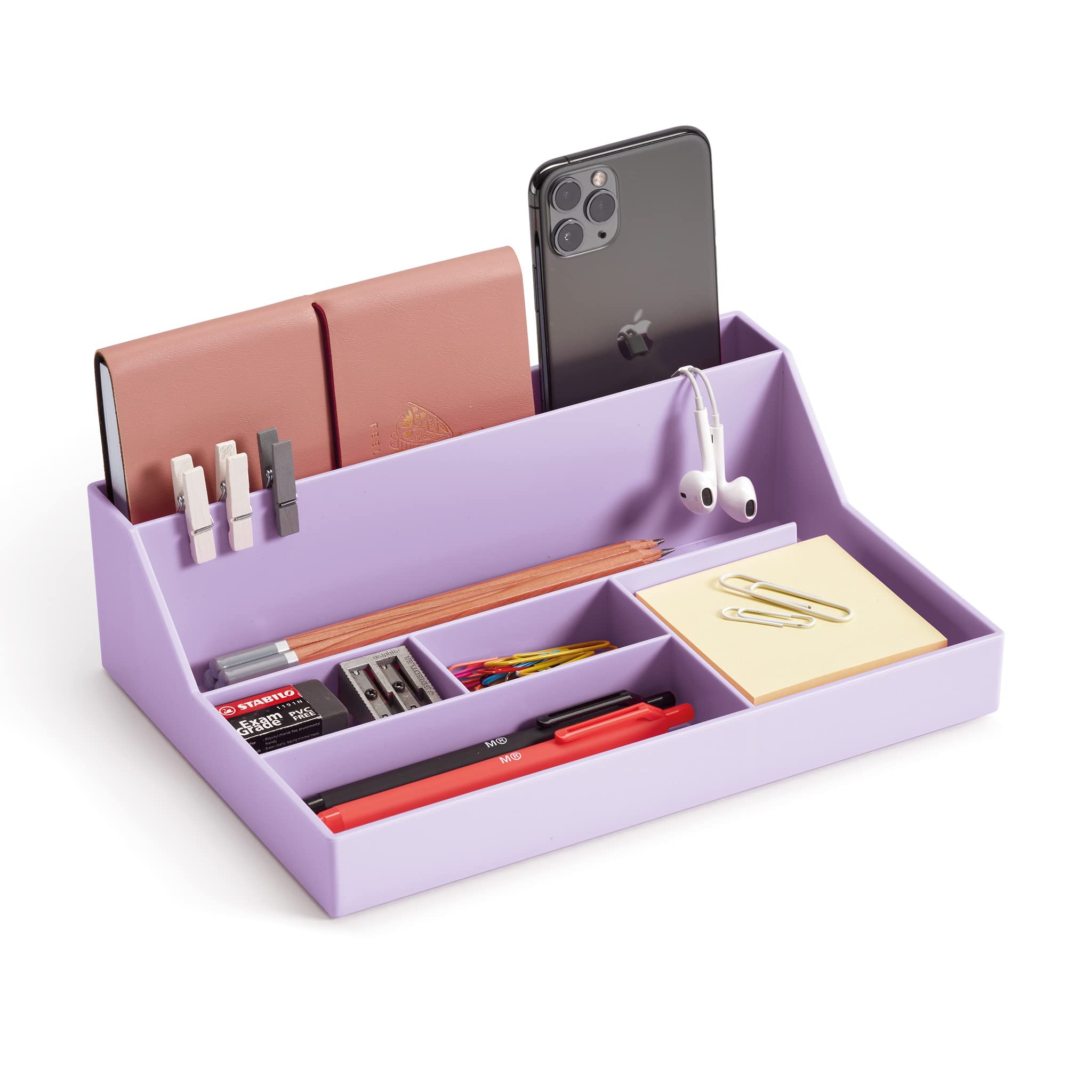 Miquelrius - Desk Organiser Tray Desk Organiser Size 250 x 175 x 72 mm Mauve