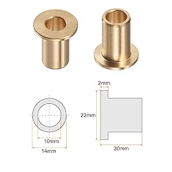 HARFINGTON 2pcs Flange Bearing Sleeve 10mm Bore
