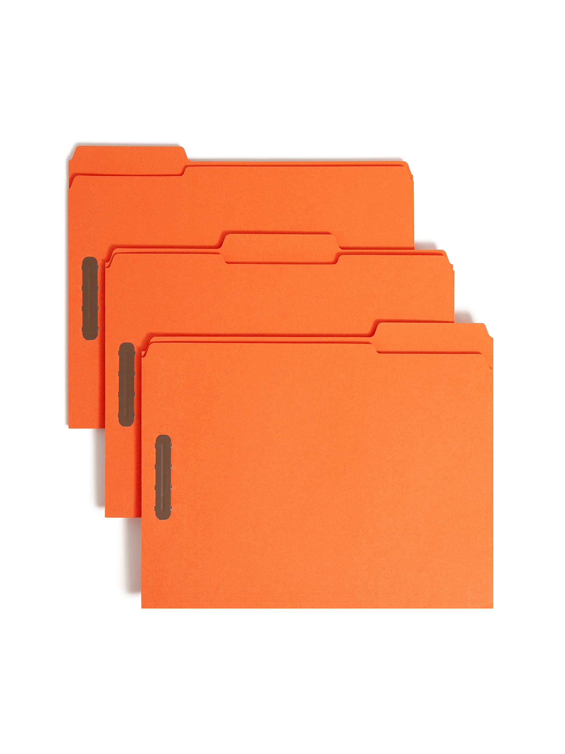Smead Fastener File Folders, 50 Count, Orange, Reinforced 1/3-Cut Tabs, 2 Fasteners, Letter Size (12540)