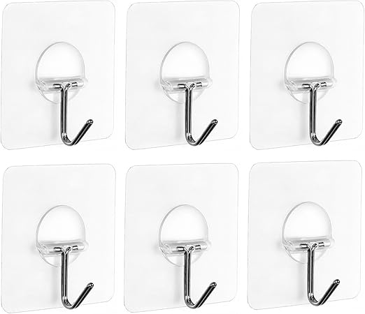 Rulaii Adhesive Wall Hooks Max 15lb Powerful Nail Free
