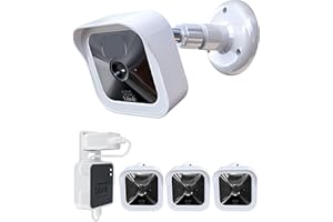COOLWUFAN Wall Mount Bracket for All-New Blink Outdoor Camera, Weather Proof 360° Protective Housing Case & Adjustable Mount for Blink Sync Module 2 Mount for Blink Home Security Camera (White(3 Packs))