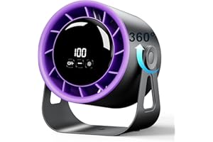 MuliVid Desk Fans, Digital Display Rechargeable USB Fan, Desk Fans Small Quiet 100 Speeds Strong Wind, 4000mAh Battery Operated Portable Fan for Bedroom, Office, Dorm, Bedside, Home, Beige