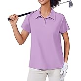 PINSPARK Women's Golf Shirt UPF 50+ Polo Shirts Short Sleeve Tennis Tops Collared with 3 Button Athletic T Shirt