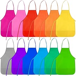 BOUBONI Kids Painting Aprons 12 Pieces 12 Colors