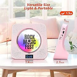 Desktop CD Player with Speakers, ROADOM Bluetooth