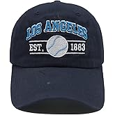 Jvnzaleu Embroidered City Washed Baseball Cap Adjustable Cotton Fans Baseball Hat for Men Women