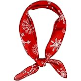 VIVIAN & VINCENT Gift Packed Silk Like Satin Fall Winter Holiday Christmas Square Scarf for Women Hair Scarves