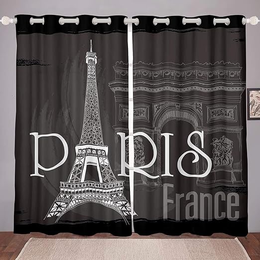 Eiffelturm Vorstehende Paris Thema Blickdichte Vorhänge Für Kinder