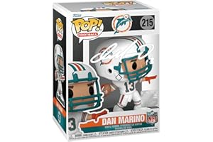 HOFSM.COM HALL OF FAME SPORTS MEMORABILIA Dan Marino #215 Facsimile Signed Reprint Laser Autographed Funko POP! Football NFL: Miami Dolphins Figurine with Protector Case