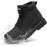 LARNMERN Soft Toe Work Boots Men Waterproof Non Slip Lightweight Shoes | 6 Inch Leather Comfortable Durable Insulated Construction Hiking Tactical Motorcycle Chukka Dress Botas