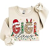 BeardesCo Gigi Christmas Sweatshirt - Gigi Claus Sweatshirts for Women, Crewneck Sweater, Xmas Gifts for Women, Mom, Grandma
