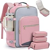 LOVEVOOK 40L Travel Backpack for Women & Men, Airline Approved Carry On Luggage with 3 Packing Cubes, TSA Overnight Bags, Waterproof Personal Item Bag, Weekender Essentials Backpacks fits 17" Laptop