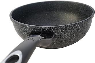 HOME N KITCHENWARE Nonstick Ceramic Wok, Frying Pan - Premium 9-Layered Cookware, Korean Marble-Coated - Easy to Clean Cast Aluminum - Induction Ready for Saute, Stir-Fry, Eggs, Fried Rice 13-Inch