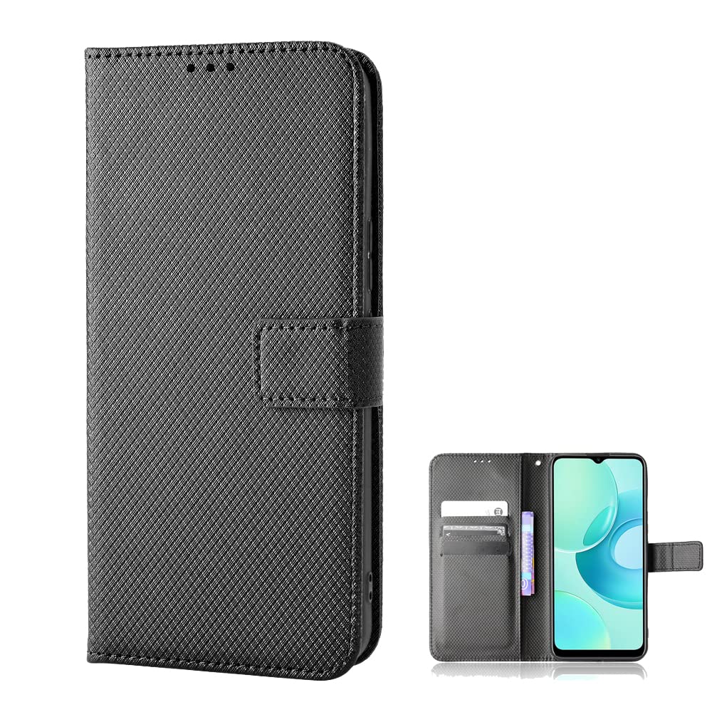 TIANYUE Wallet Case for Tecno Spark 9 Pro/Spark 9T Case, diamond pattern Wallet PU Leather Phone, with Card Holder Kickstand Magnetic Closure Cover for Tecno Spark 9 Pro/Spark 9T-Black
