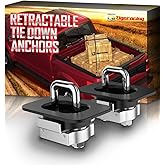 Tigeracing Tie Down Anchors Retractable Truck Bed Top Side D Ring All Metal Compatible with 1995-2018 Ram 1500 2500 3500, NOT for 2019+ Models, 3000 LBS Capacity of 2