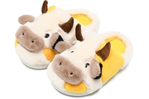 WENPOUTR Cow Slippers Toddler Slippers Kids Slippers Boys Girls Soft Non-Slip slippers Memory Foam Toddler House Shoes Kawaii Bedroom Pillow Cloud Slippers for kids
