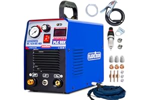 TOSENSE Plasma Cutter 55Amp PLC55 Dual Voltage Plasma Cutting Equipment 110V / 220V, IGBT DC Inverter Portable Air Plasma Cutter Machine 1/2 Inch Clean Cut Intelligent Digital Display (110/220V)
