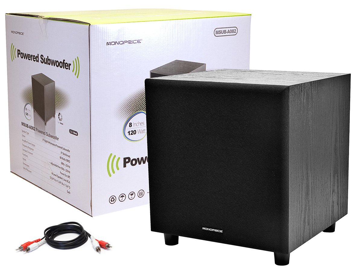 Amazon.com: Monoprice 108248 8-Inch 60-Watt Powered Subwoofer: Home Audio &  Theater