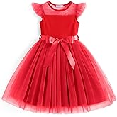 Arshiner Toddler Girls Tutu Dress Summer Contrast Mesh Party Dresses Cute Princess Tulle Sundress with Belt 2-8Y