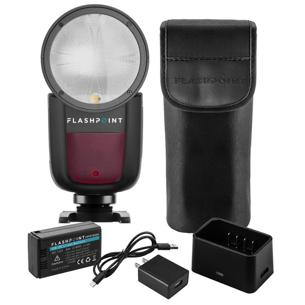 Flashpoint Zoom Li-on X R2 TTL On-Camera Round Flash Speedlight for Fujifilm (Godox V1) + Flashpoint R2 Pro Mark II 2.4 GHz Wireless Flash Trigger for Fuji