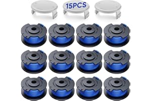 VOSOIR Weed Wacker String Replacement Compatible with Ryobi One+ AC14RL3A, 11FT/0.065'' String Trimmer Refill Compatible with 18V, 24V, 40V Ryobi Cordless Trimmers (12 Trimmer Line Spools, 3 Covers)