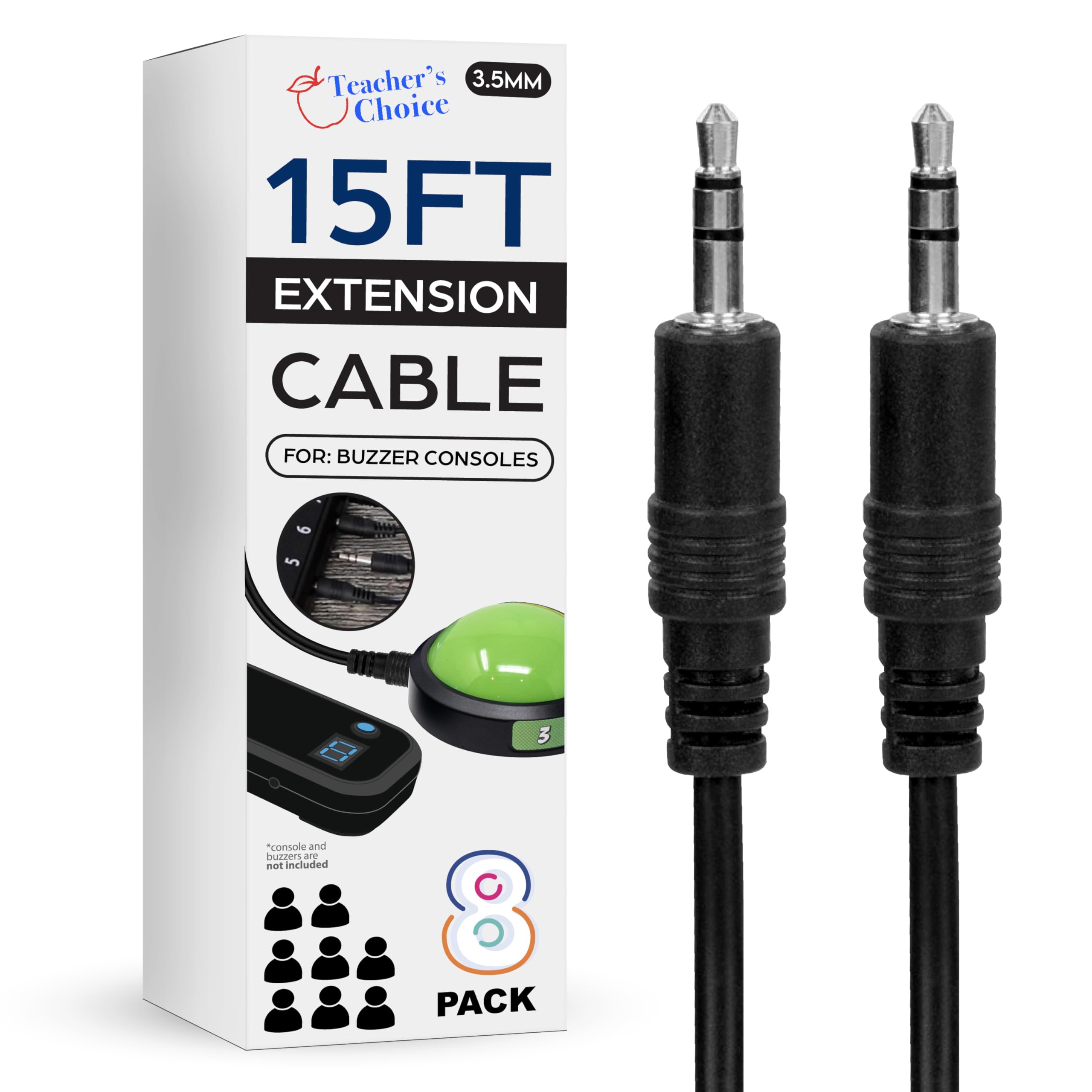 15 Ft Cables for Game Buzzer System 8-Pack