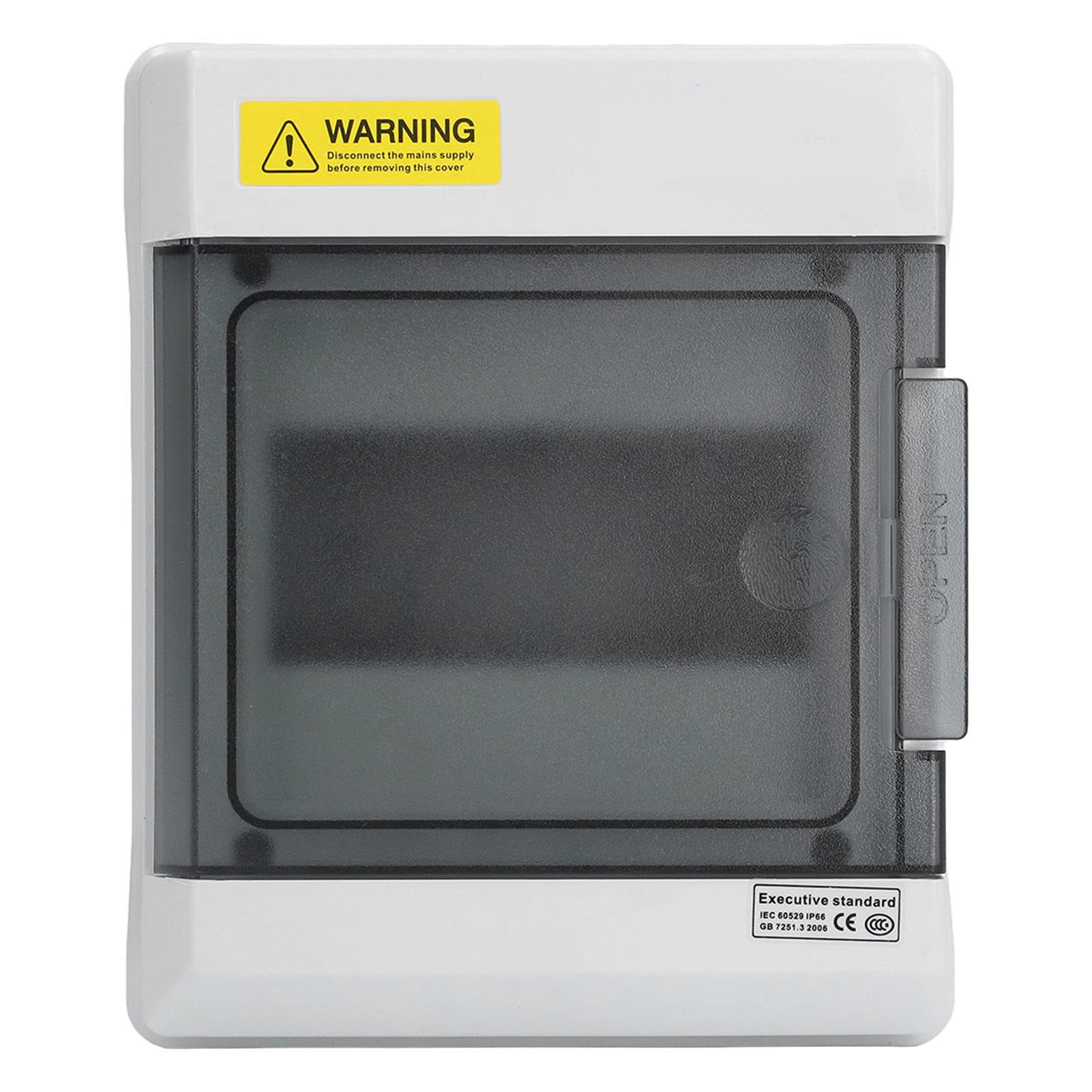 6 Way Distribution Protection Box, IP66 DIN Rail Waterproof Transparent Cover Distribution Junction Case DIN Rail Enclosure Box for Electrical Communication 7.9 x 6.5 x 3.9in