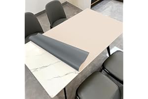 Zinkooat Leather Table Cover,1.8mm Thick,30x60 Inch Desk Cover,Large Desk Mat,Table Protector,Table Cover Protector,Glass Table Protector,Table Top Cover,(Off White+Light Gray,30x60)