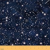 Feelyou Galaxy Fabric by The Yard 1 Yard Outer Space Decorative Waterproof Outdoor Fabric for Boys Girls Black Universe Printed Upholstery Fabric for Chairs Starry Sky DIY Reupholstery Fabric
