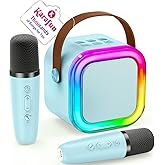 thumbnail image 2 of Kids Karaoke Machine With Wireless Mics - Portable Bluetooth Speaker With LED Lights For Children Ages 3-12 2 of 4