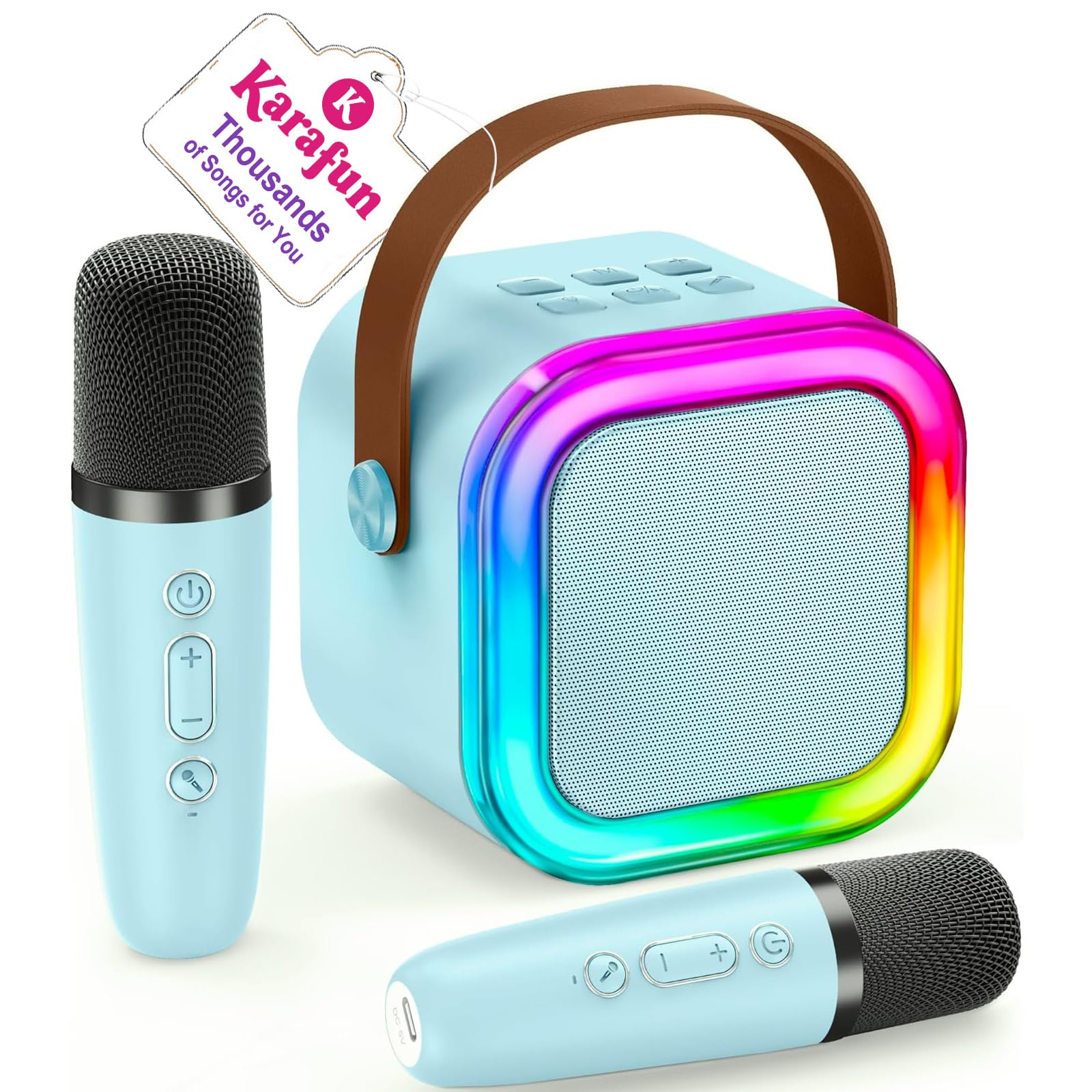 Photo 1 of IROO Mini Karaoke Machine for Kids, 2025 TOP Toys Birthday Gifts Ideas for Girls Ages 4, 5, 6, 7, 8, 9, 10, 12+ Years Old, Portable MP3 Player with 2 Wireless Mics for Party