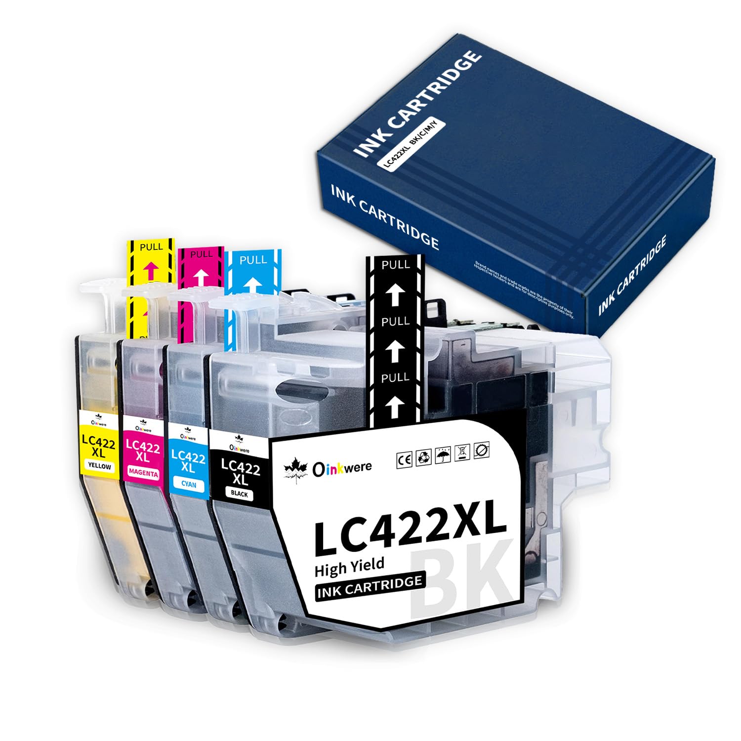 OINKWERE LC422XL LC-422XL Ink Cartridges for Brother LC422 LC422 XL LC-422XLVAL Ink Cartridges Multipack for Brother MFC-J5340DW MFC-J5345DW MFC-J5740DW MFC-J6540DW MFC-J6940DW (High Yield, 4-Pack)