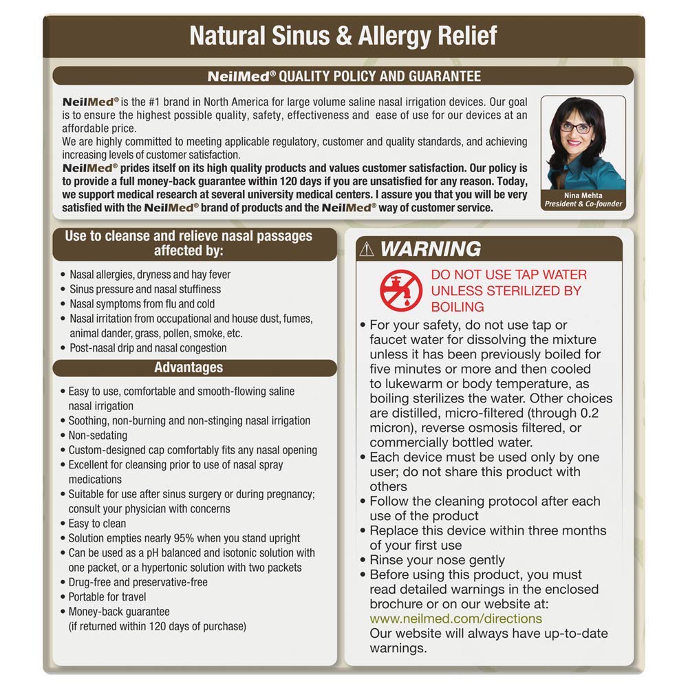 NeilMed Sinus Rinse Kit with Xylitol, 50 Count (Pack of 1)