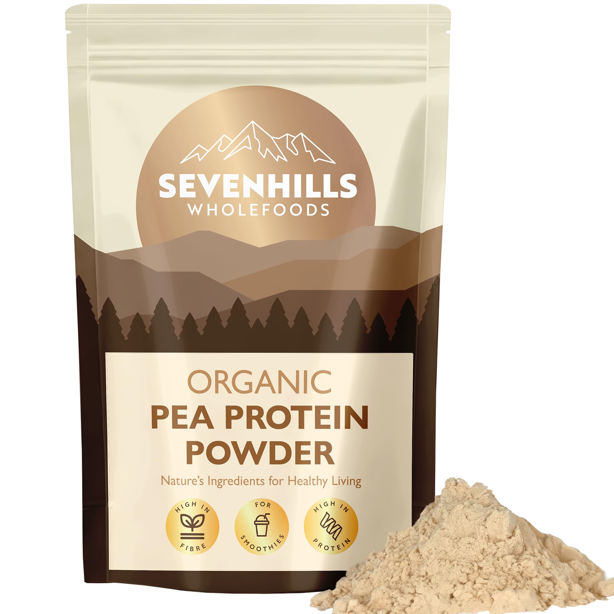 Sevenhills Wholefoods Organic Pea Protein Powder 500g - Unflavoured - 78% Protein - Vegan, Kosher, Non-GMO