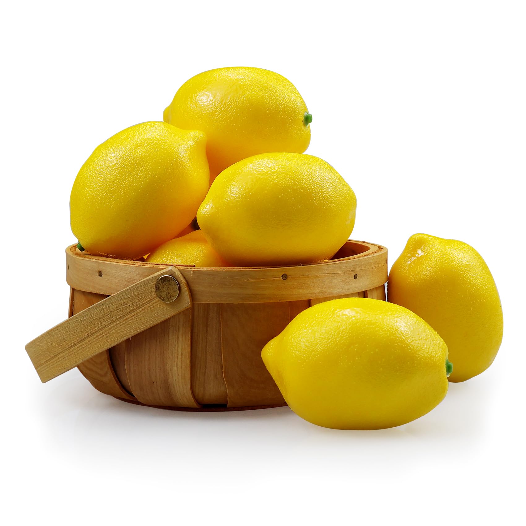 12 Pcs 2.9" X 2" Artificial Yellow Lemons, Fake Lemons for Home Decoration, Lifelike Normal Size Lemons Simulation Lemons For Kichen Party Chirstmas Decor, Fake Yellow Lemons