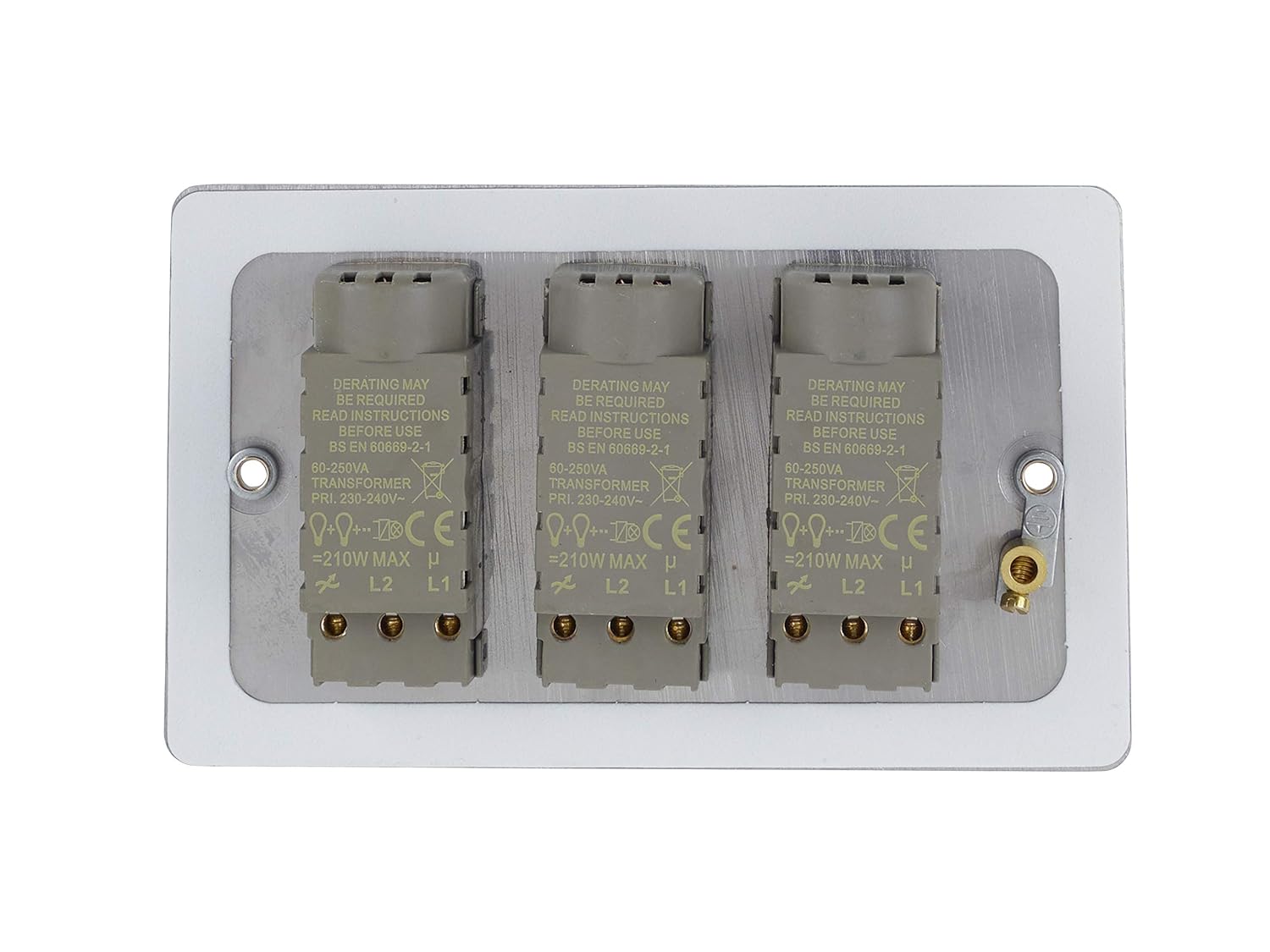 Schneider Electric Ultimate Flat Plate - 3 Gang 2 Way Dimmer Light Switch, Main & Low Voltage, 250W/VA, GU6232CPW, Painted White - Image 5
