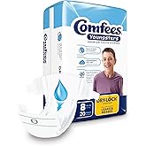 Comfees Youngsters Youth Incontinence Brief 8 Heavy Absorbency Contoured, CMF-8, 49, 20 Ct