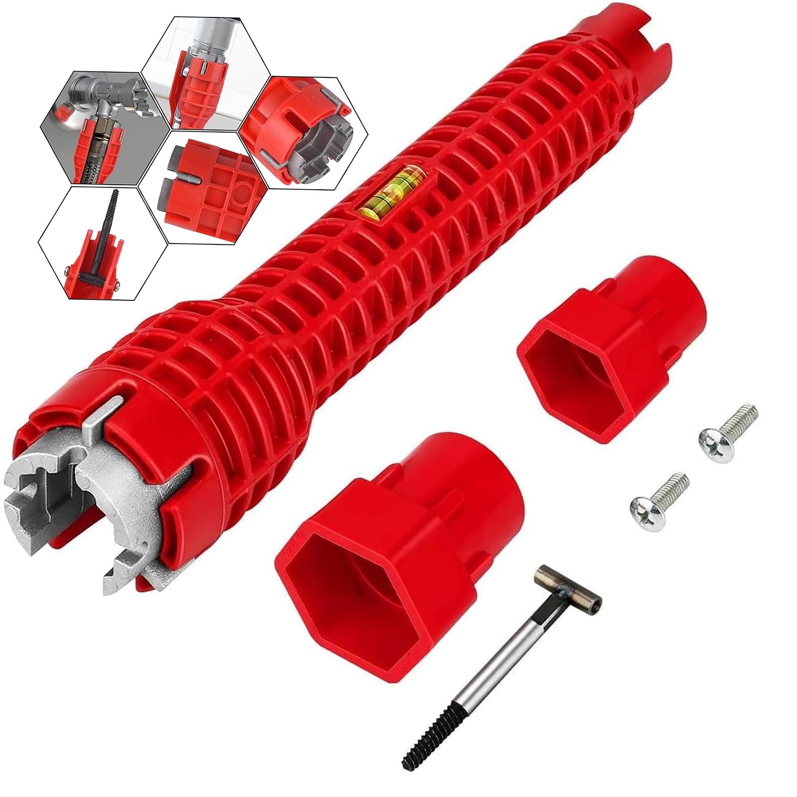 Cfcyhla Sink Installer Tool, Sink Key, Tap Key, Multifunctional Pipe Wrench, Suitable for Toilet, Kitchen, Bathroom, Multifunctional Sink Wrench Installer for Sink / Bathroom